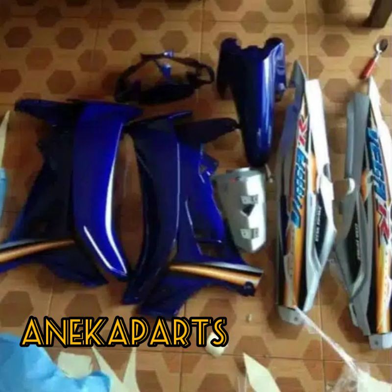 body halus full set Vega r new biru silver pluss striping
