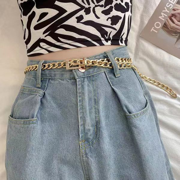 BGS-104 Ikat Pinggang Wanita Rantai, Sabuk wanita leather Rajut Rantai, belt Rantai Wanita kekinian
