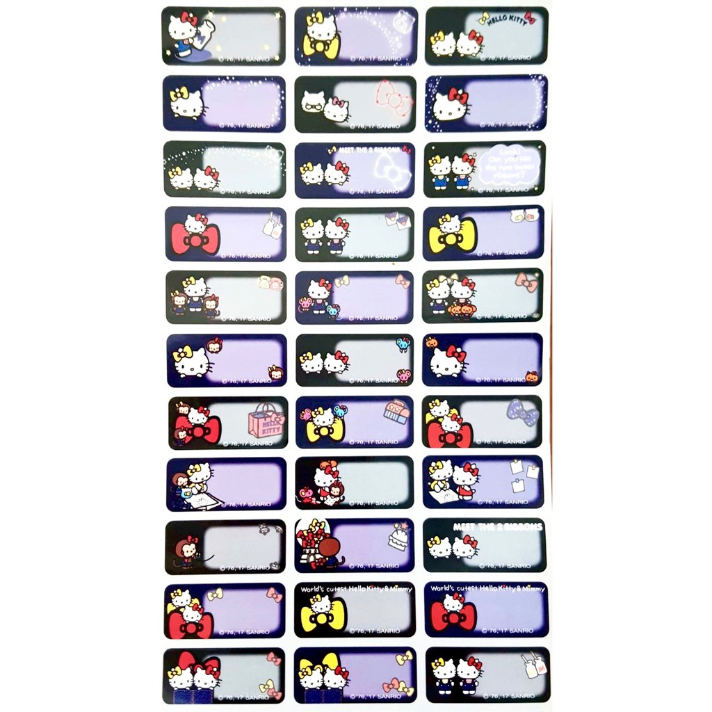 

Label nama stiker waterproof Premium Purple Hello Kitty Ori