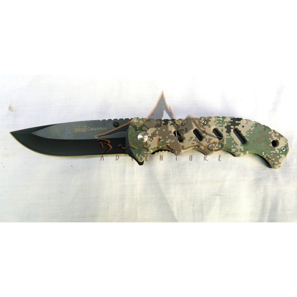 Pisau lipat outdoor columbia motif army