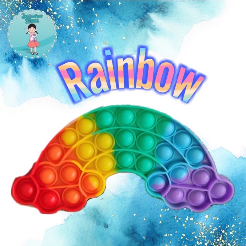 Ready Pop It Rainbow Murah/Fidget Pop It Rainbow Free Kelereng/Free Bonus-Rainbow