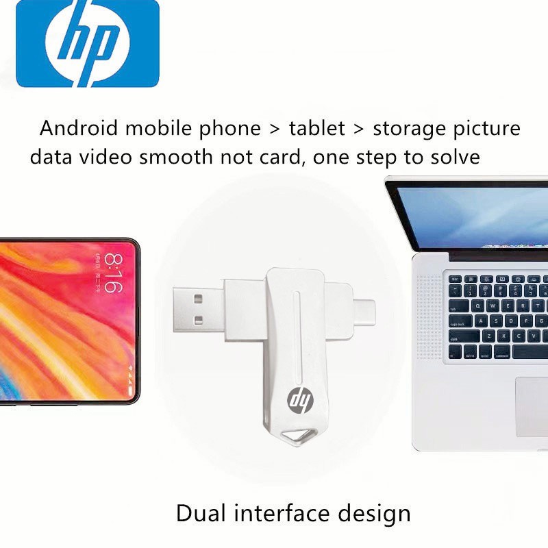 Hp Flash disk USB 3.0 Tipe-c 1TB Bahan Metal Anti Air Untuk Bisnis