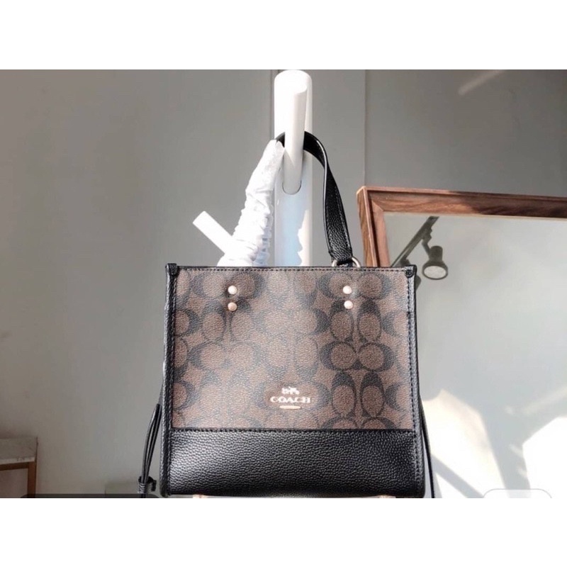 Coach Dempsey Tote 22 In Signature Canvas (C5122) - Mahogany