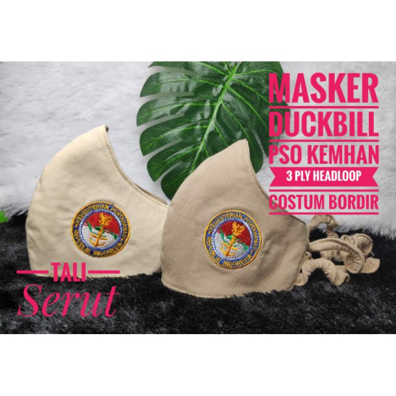 masker pso kemhan logo bordir 3 ply