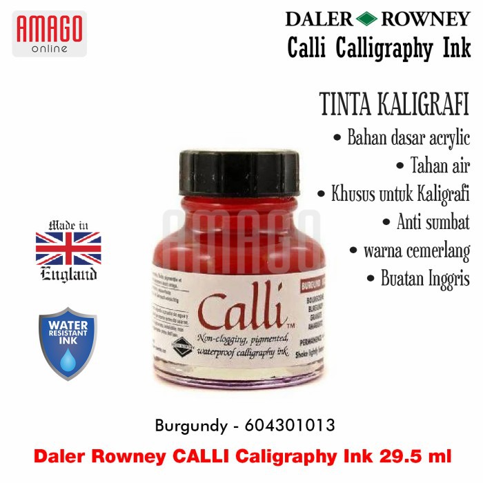 Daler Rowney - CALLI - Calligraphy Ink 29.5ml - Burgundy - 604301013