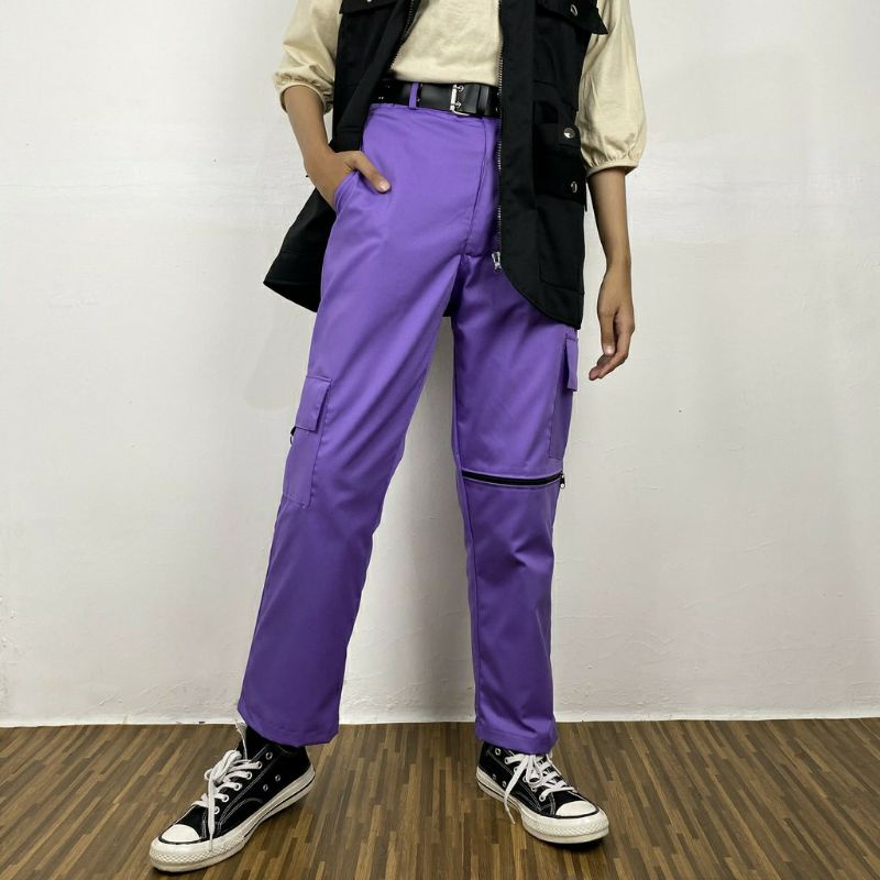 ZIPPER PANTS CARGO WANITA  DEWASA/ CELANA PANJANG CHINO MURAH KEKINIAN