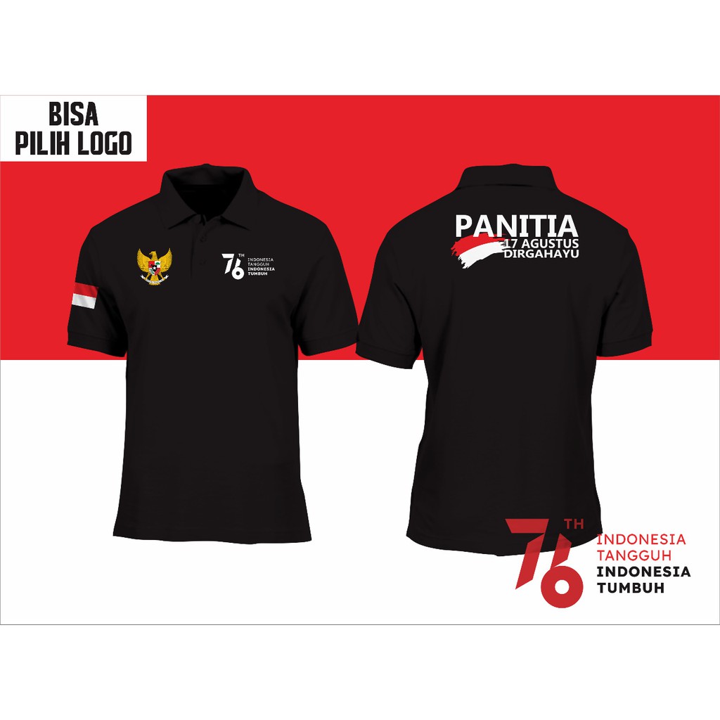 KAOS POLO INDONESIA BANGKIT KEMERDEKAAN 17 AGUSTUS PANITIA