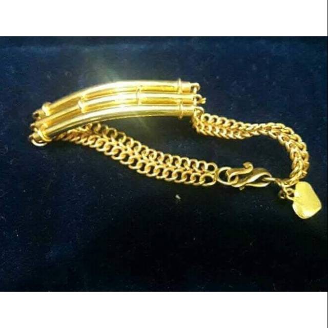 Gelang Emas Asli Model Bambu Berat 10 gram