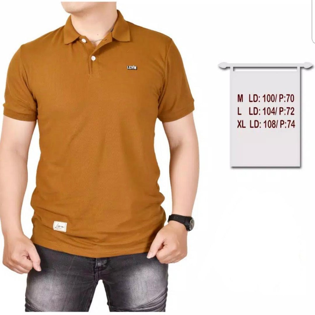  POLO  SHIRT KAOS POLO  POLOS  KAOS KERAH LEVIN PRIA BIRU 