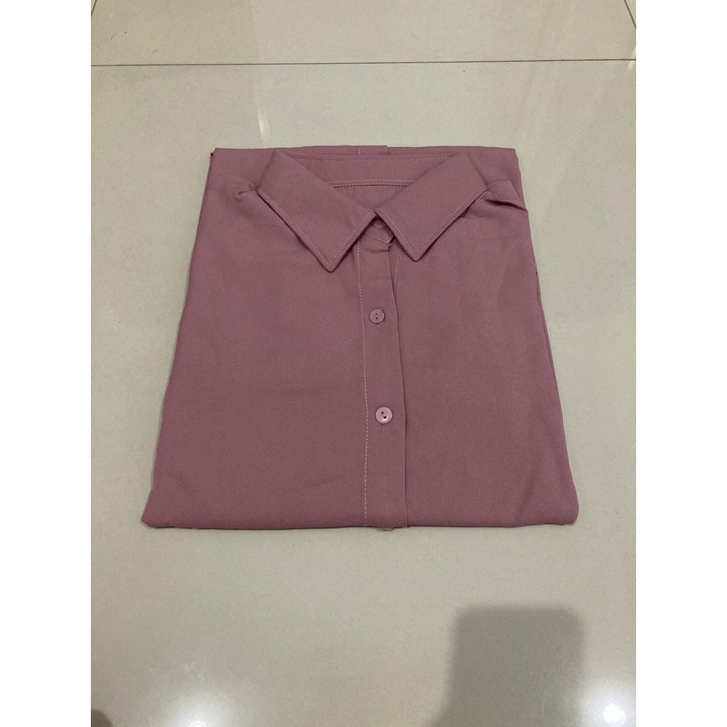 KEMEJA NINY REMPLE BLOUSE WANITA SHIRT PUTIH KEMEJA LENGAN PANJANG-DOVE