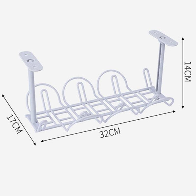 Storage Basket Hanging Under Desk / Storage Shelf Plug Holder Power Cable Organizer / Home Office Container