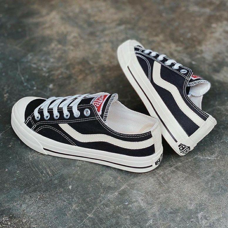 Sepatu Ventela Public Low Black Natural Original Ventella Shoes P76 Black White Low publik ◦ Brt31au