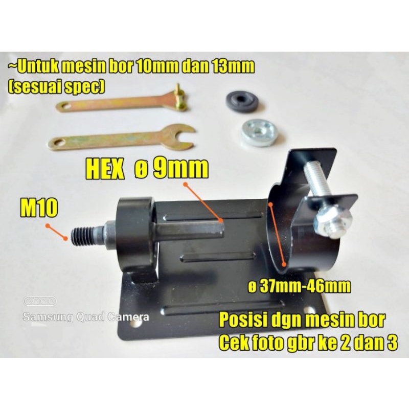 Dudukan Mesin Bor 10mm 13mm Bracket Bor M10 Plat Besi DIY Bor Set