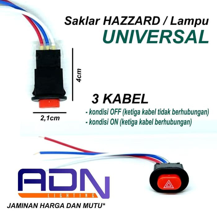 SAKLAR / TOMBOL / SWITCH ON OFF UNIVERSAL HAZARD LAMPU