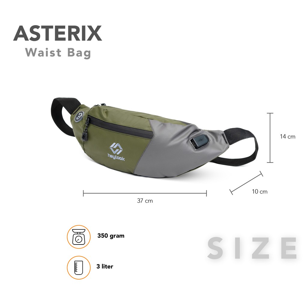 Tas Selempang Waterproof Ada Slot Usb Earphone Waistbag Cowok Anti Air Sport Outdoor Travelling Outdooor Tas Slempang Pria Wanita