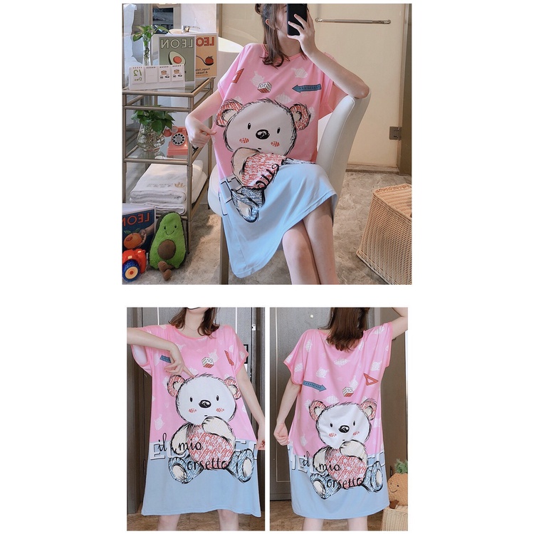 Baju Tidur Baju Rumah Santai Dress Santai Dress Tidur Panjang Import Korea