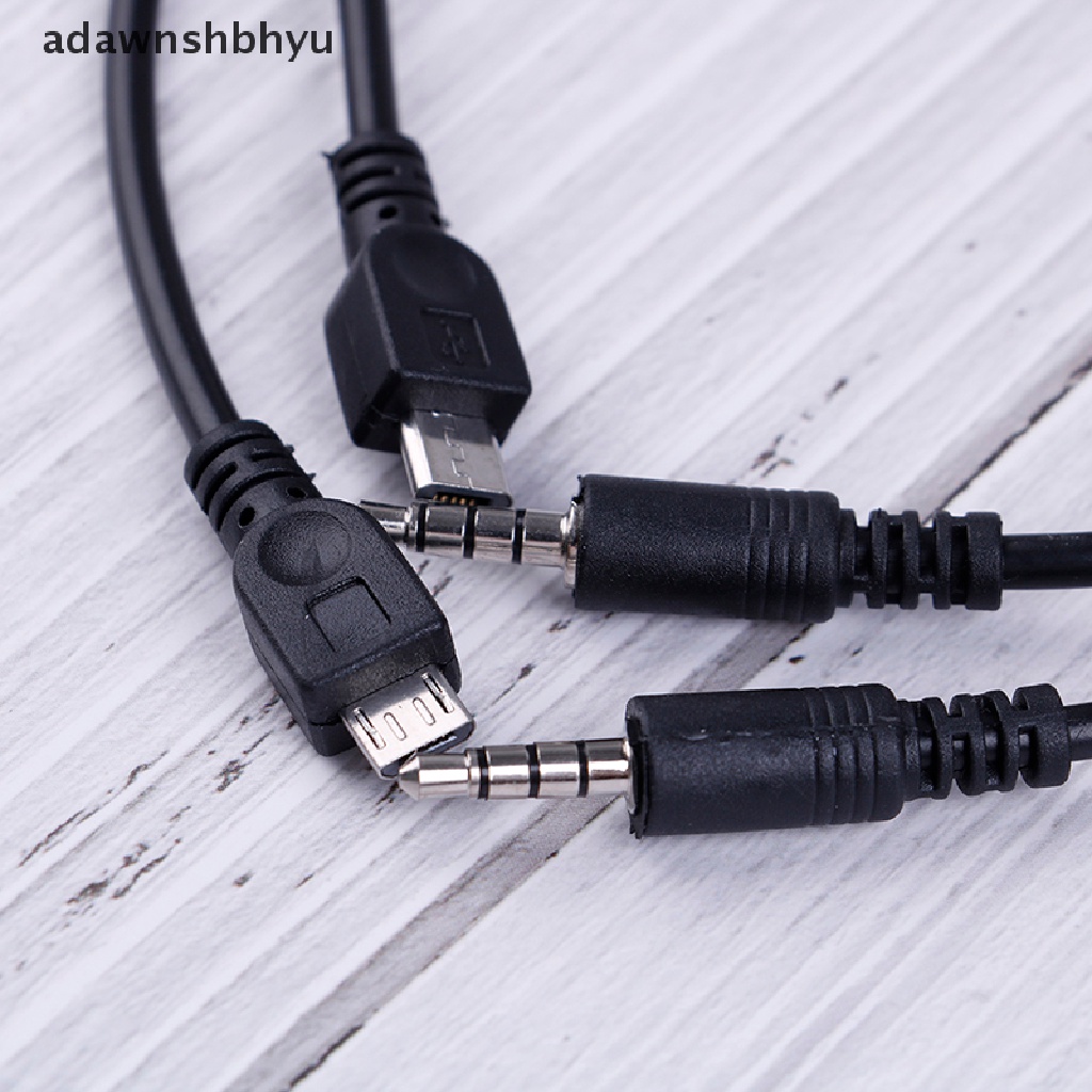 Adawnshbhyu 2Pcs 3.5mm stereo male to micro USB male car AUX out cable Untuk Android samsung