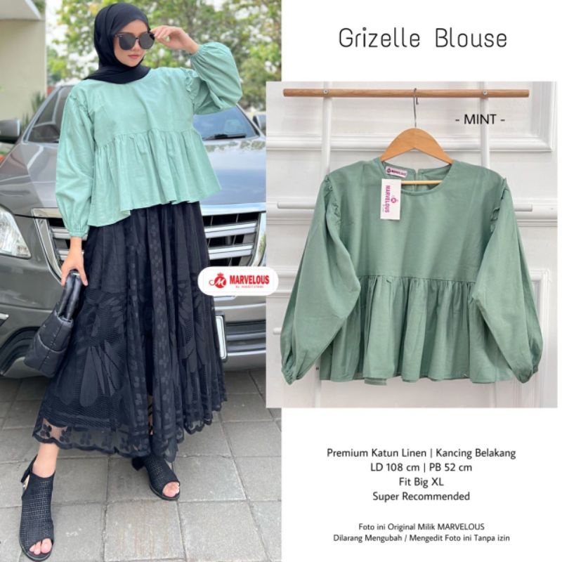 GRIZELLE BLOUSE BY MARVELOUS / BLOUSE WANITA MUSLIMAH / Blouse polos LD108