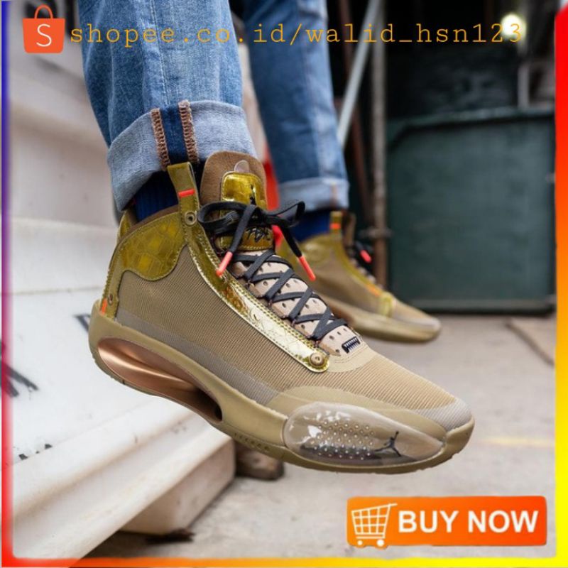 NIKE JORDAN 34 BAYOU BOYS GOLD