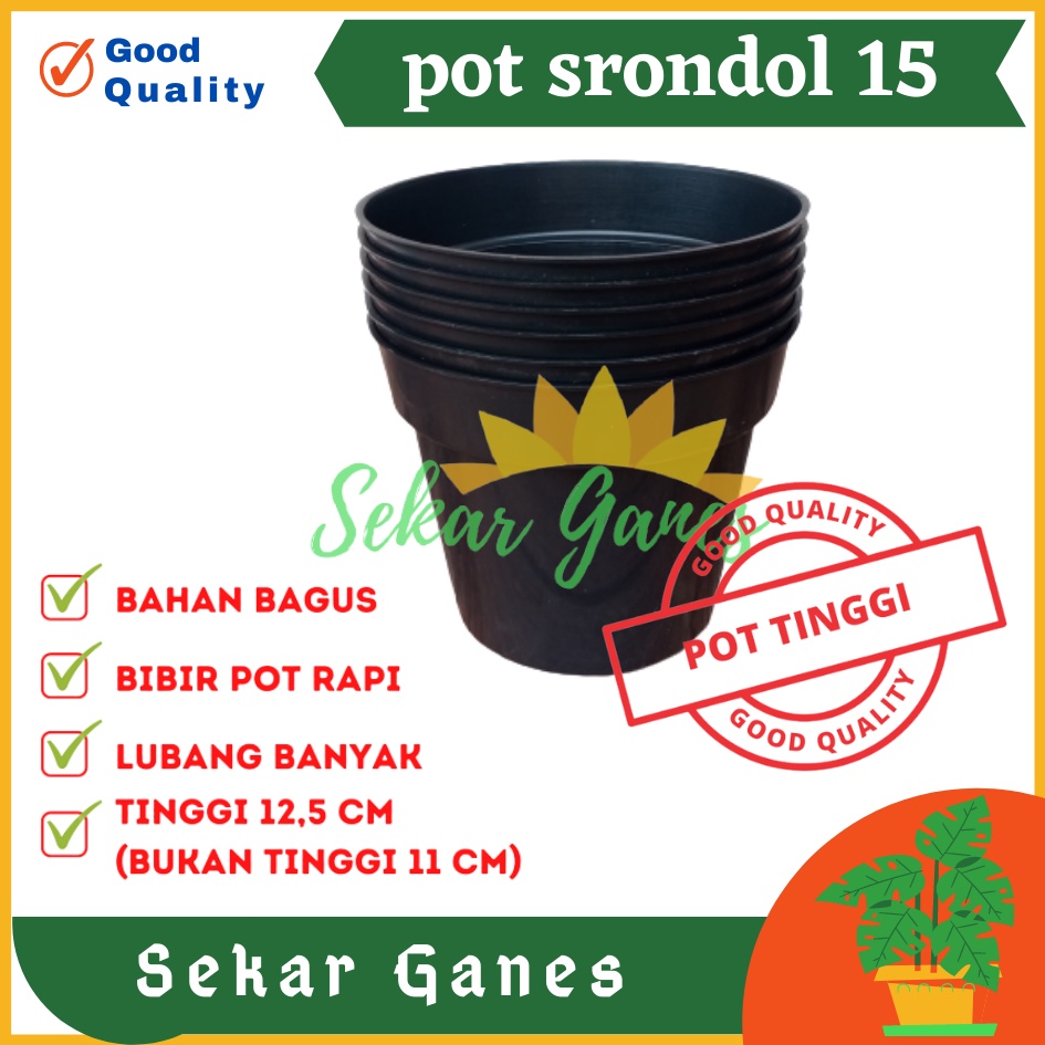 Pot Tinggi Srondol 15 Hitam - Pot Tinggi Usa Eiffel Effiel 18 20 25 Lusinan Pot Tinggi Tirus 15 18 20 30 35 40 50 Cm Paket murah isi 1 lusin pot bunga plastik lusinan pot tanaman Pot Bibit Besar Mini Kecil Pot Srondol 15