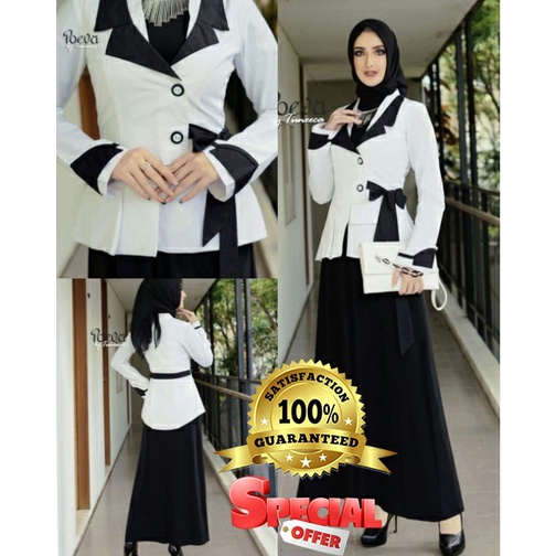 baju gamis wanita dress muslim terbaru Gamis PDH Gamis PDH wanita guru Gamis PDH hitam putih Gam baj