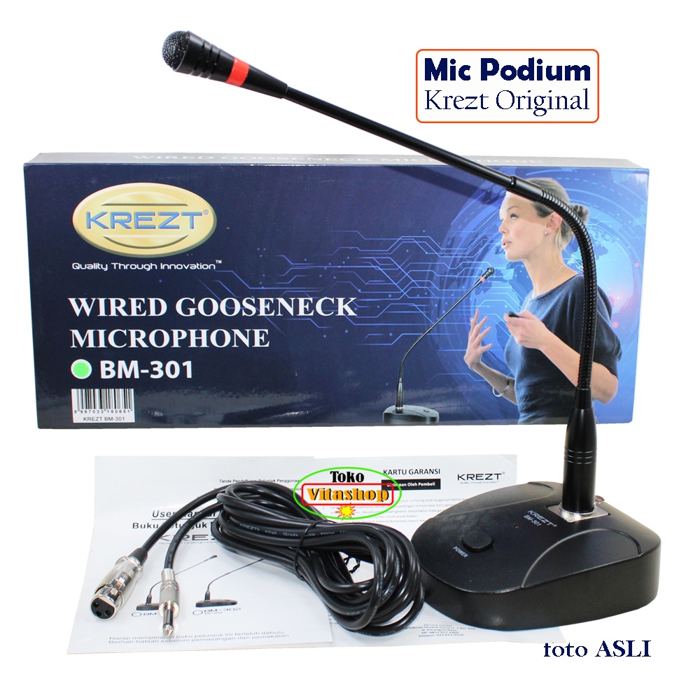 MIC PODIUM KREZT BM-301 MICROPHONE MEJA MIKROFON GOOSENECK / MIK ORIGINAL