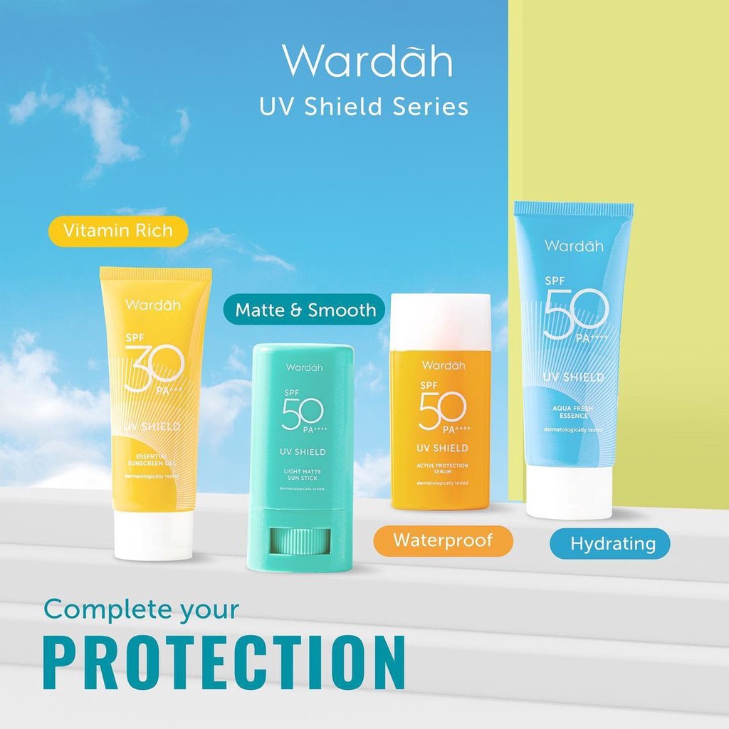 Wardah UV Shield SPF 50 PA++++ | Wardah UV Shield Essential Sunscreen Gel SPF 30 PA+++