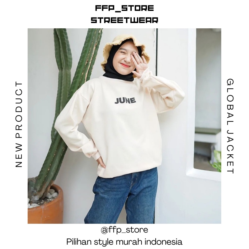 Sweater Crewneck JUNE Jaket Wanita Pria Gratis Ongkir COD