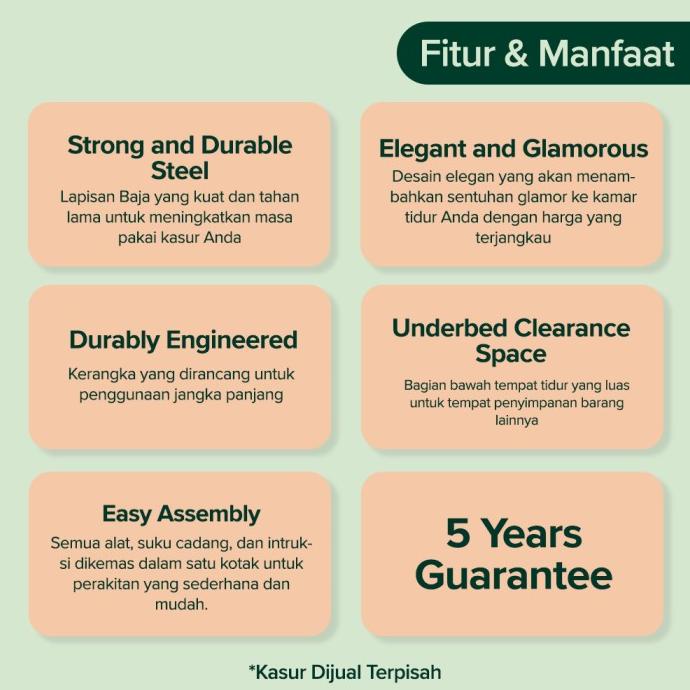 [Sale] Zinus Tempat Tidur Ranjang Besi Design Klasik Easy Assembly [Terlaris]