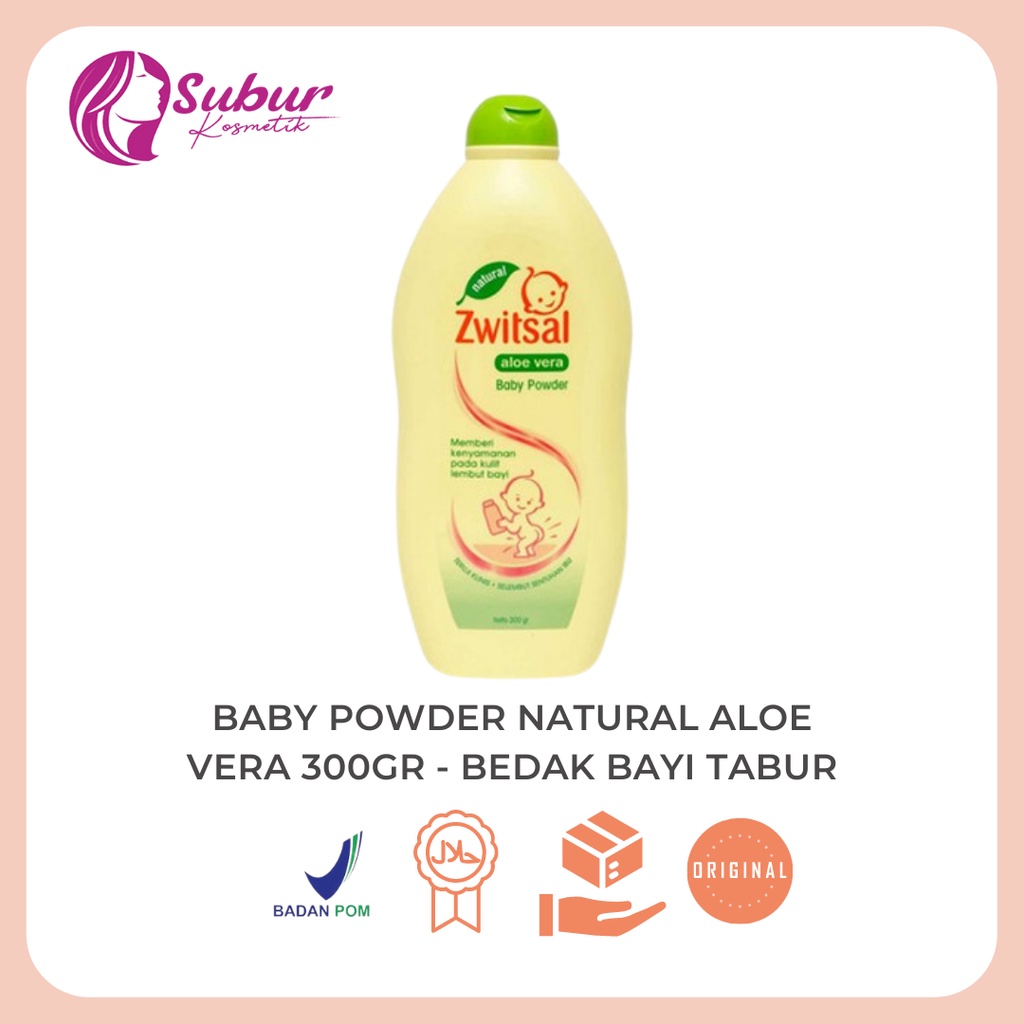 Zwitsal Baby Powder Natural Aloe Vera 300Gr - Bedak Bayi Tabur
