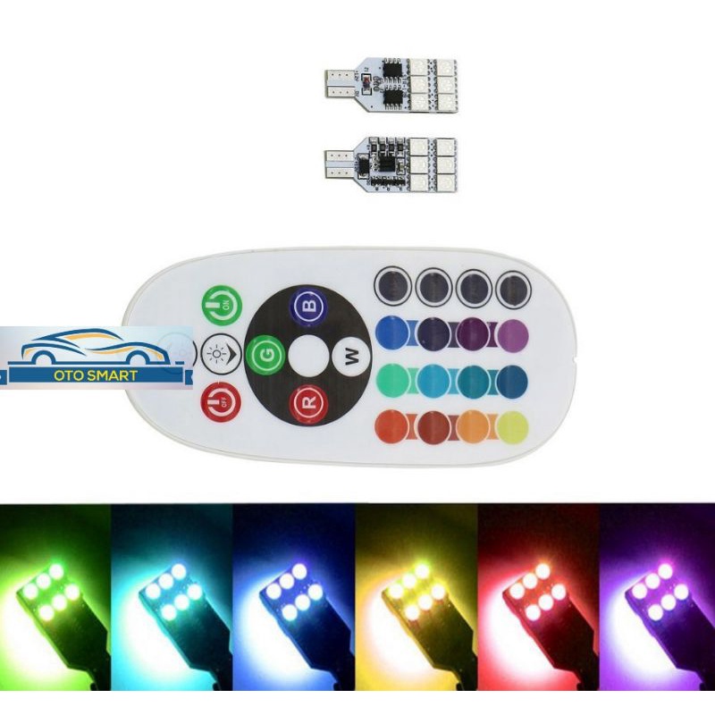 LAMPU LED SENJA KOTAK T10 5050 HIGH QUALITY RGB REMOT 12 SMD &amp; 6 SMD MOBIL