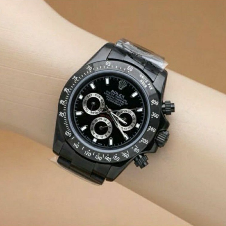 Jam Tangan Rolex Daytona Autometic Super Mewah - Rolex Autometic - Rolex Daytona Full Hitam