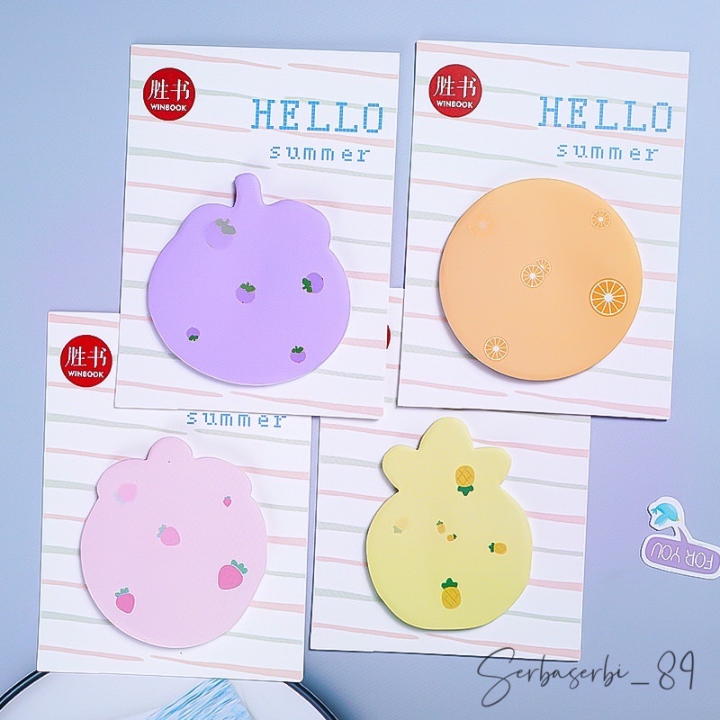 post it memo bentuk buah buahan sticky note lucu