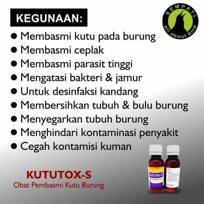 Terlaris Kututox S Larutan Pembasmi Kutu Untuk Burung Lovebird Murai Kacer Dll Terlaris