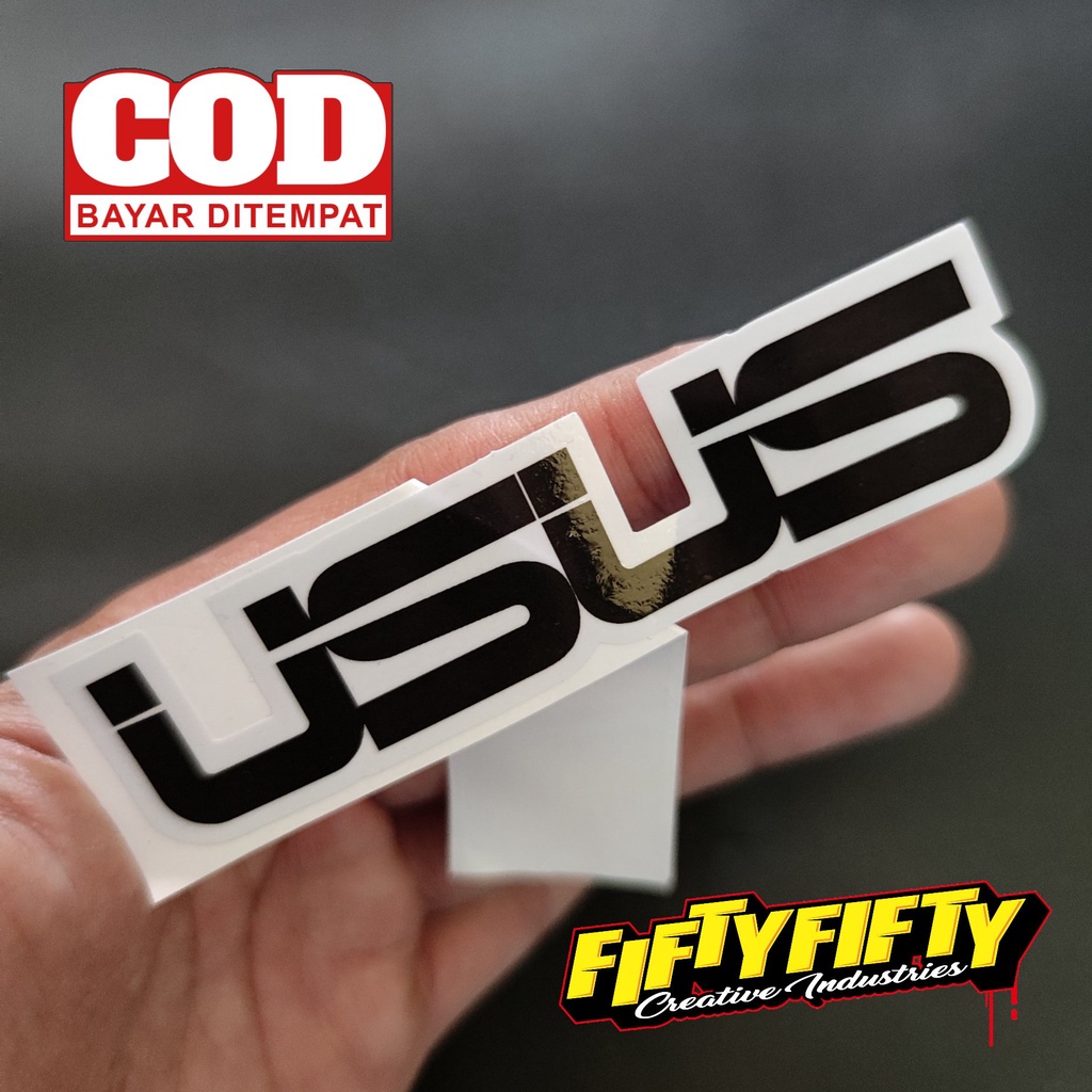 Stiker Print Cut Plesetan Asus USUS Stiker Printing Laminasi Glossy Tahan Air Stiker Motor Mobil Helm Sudah Membentuk Pola Desain