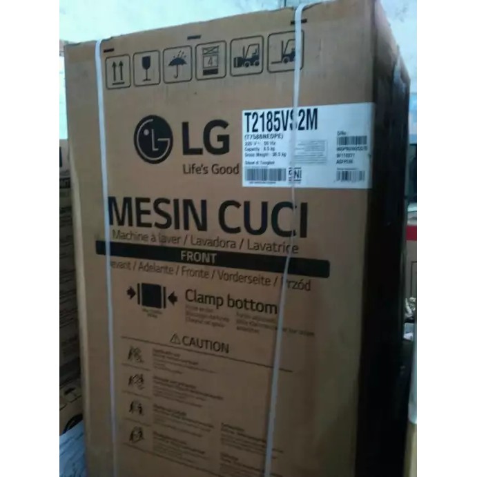 Mesin Cuci 1 Tabung LG T2185VS2M Top Loading 8.5 8,5 KG Inverter T2185 Otomatis Garansi Resmi