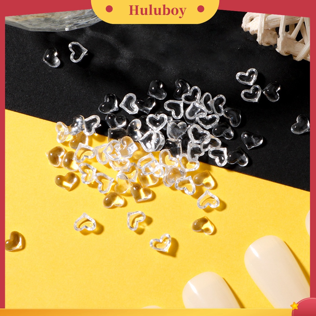 Huluboy Huluboy♡ 100pcs / Set Ornamen Resin 3D Efek Penetrasi Translucent Untuk Dekorasi Nail Art Charms