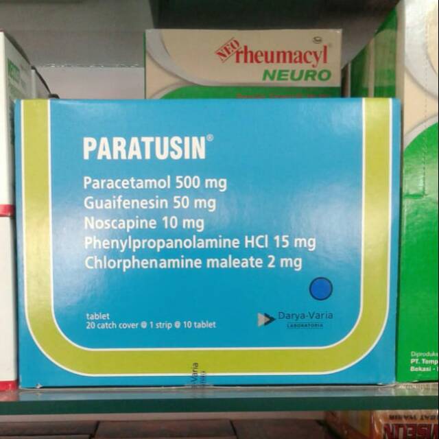 Paratusin tablet box 20 blister