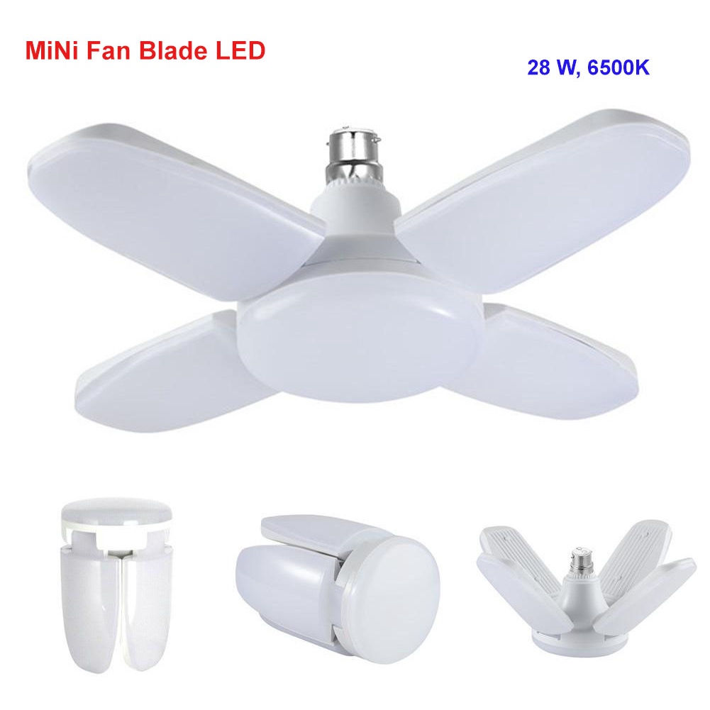 Lampu 4+1 Baling Mini Fan Blade 28watt 6500k Led Light Bulb Lampu Bohlam