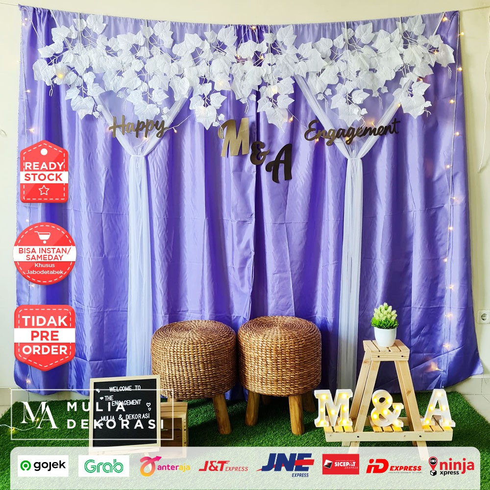 Dekorasi Backdrop Lamaran Nikahan Aqiqah Background Bekdrop Paket Mulia O