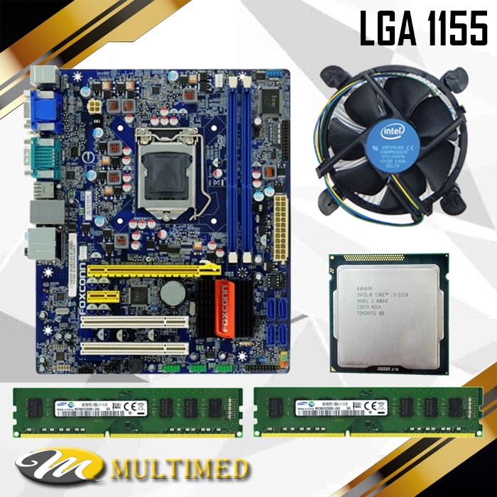 Paket Mainboard H61 LGA 1155 Ddr3 + Core i5 2320 + FAN + RAM 8GB