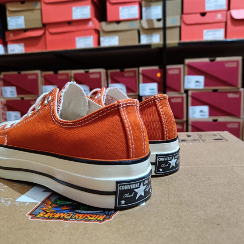 CONVERSE CHUCK 70S OX HI LOW ORANGE FIRE PIT ORIGINAL RESMI PT.MAP