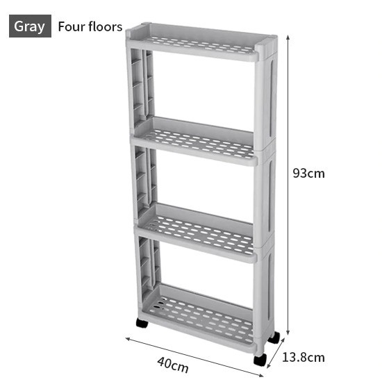 Pawaca Rak Laci Tingkat Dapur Kitchen Storage Rack 4 Layer - MOSB-02 - Gray