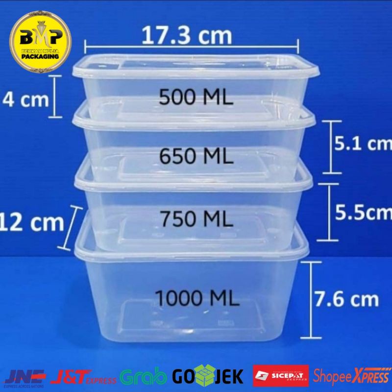 Jual Thinwall 500ml Thinwall Square 500ml Thinwall 500ml Persegi Panjang Food Container 500ml 1067