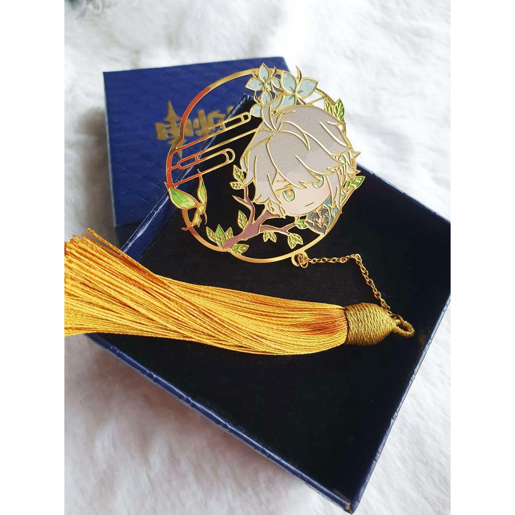 

Genshin Impact high quality metal bookmark with tassel (bentuk bundar)