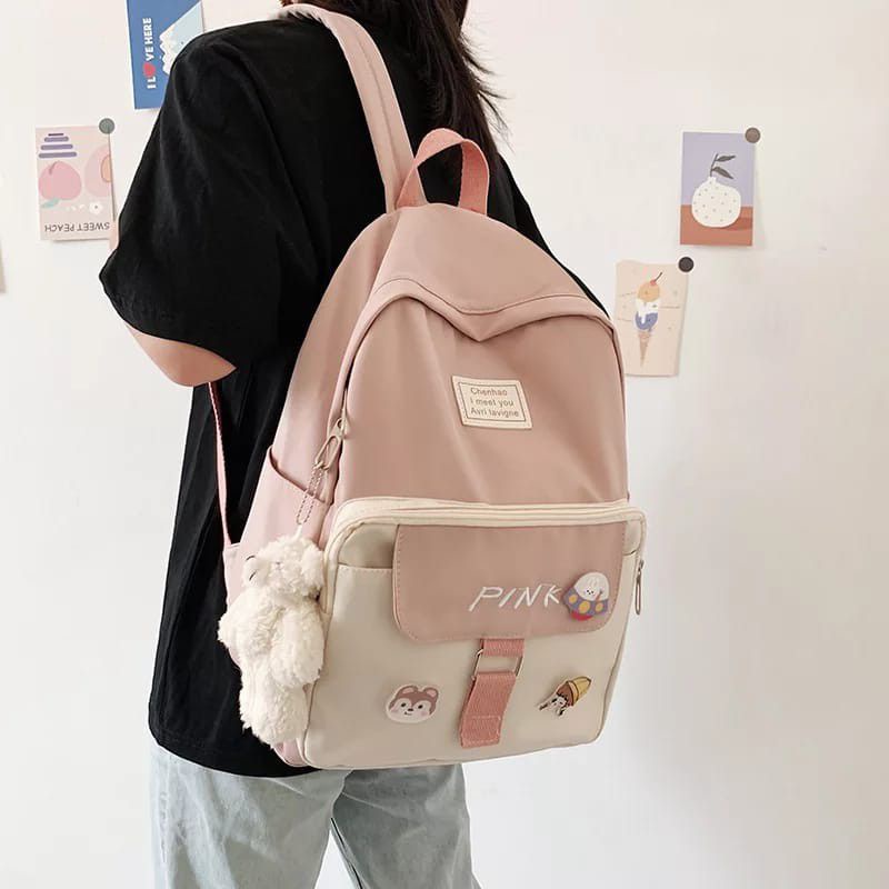 Tas ransel wanita motif kartun kekinian terbaru Tas ransel sekolah (COD)