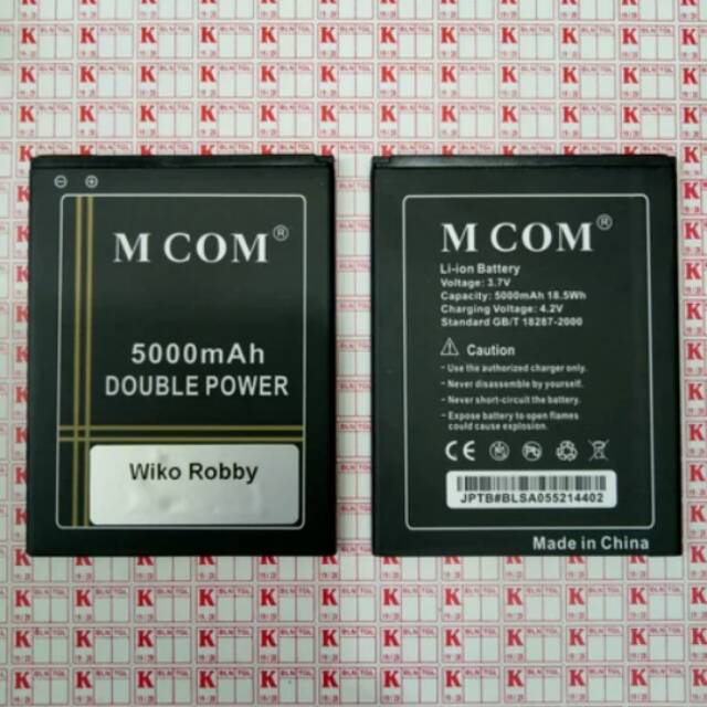 BATERAI BATRE WIKO ROBBY M.COM DOUBLE POWER 5000MAH