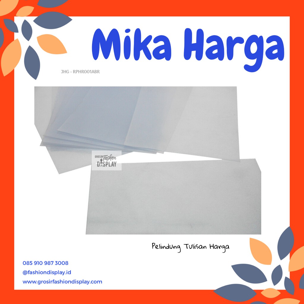 Mika Transparan Pelindung Kertas Tulisan Harga Obral Mika Kertas Harga Jualan Prce Tag Promo- BH