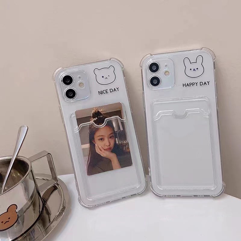 Soft Case Silikon TPU Transparan Shockproof Motif Beruang Untuk IPhone 13 12 Mini 11 10 Pro XS Max X XR 8 7 6 6S Plus SE 2020