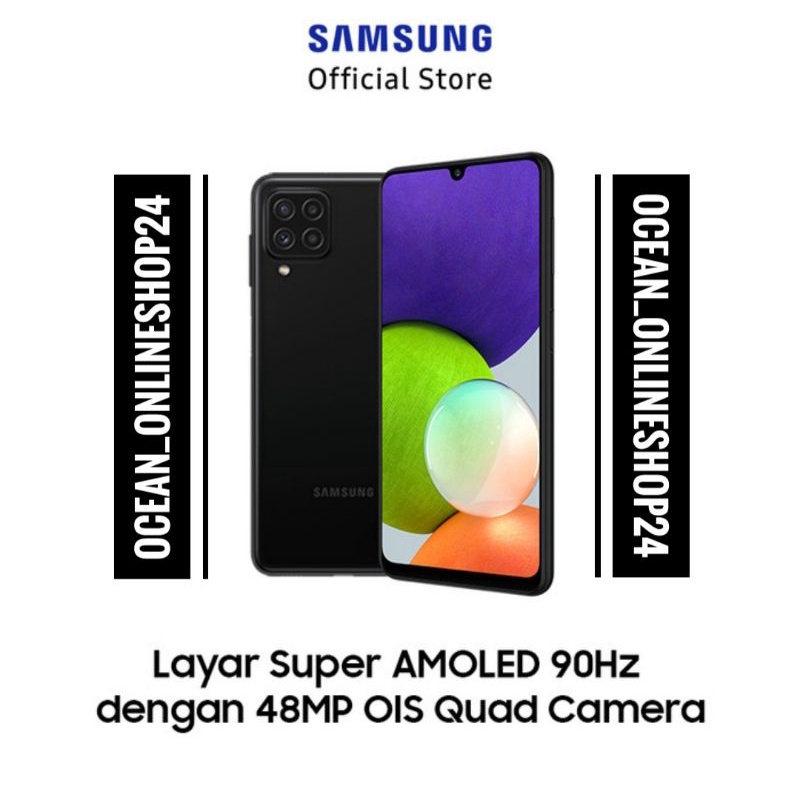 SAMSUNG Galaxy A22 4G RAM 6GB 128GB - BLACK - SUPER AMOLED - 90Hz - OIS - 5000mAh - SEIN